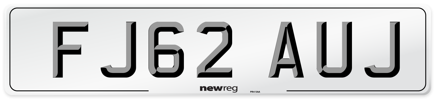 FJ62 AUJ Number Plate from New Reg